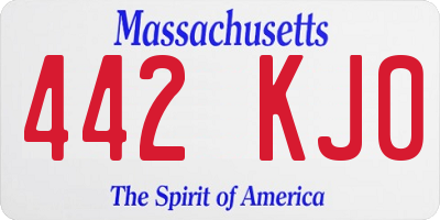 MA license plate 442KJ0