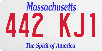 MA license plate 442KJ1