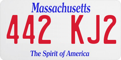MA license plate 442KJ2