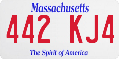 MA license plate 442KJ4