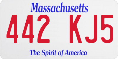 MA license plate 442KJ5