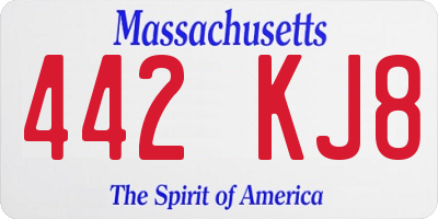 MA license plate 442KJ8
