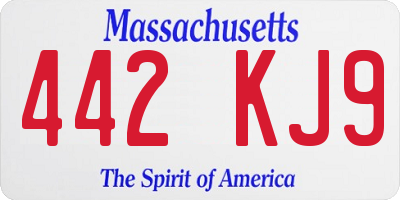 MA license plate 442KJ9