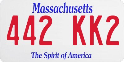 MA license plate 442KK2