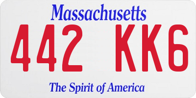 MA license plate 442KK6
