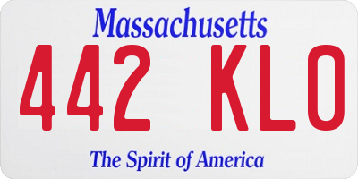 MA license plate 442KL0