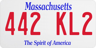 MA license plate 442KL2