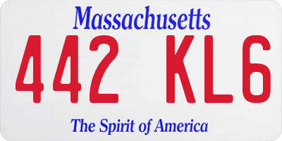 MA license plate 442KL6
