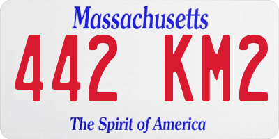 MA license plate 442KM2