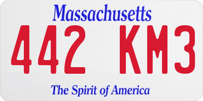 MA license plate 442KM3