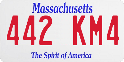 MA license plate 442KM4