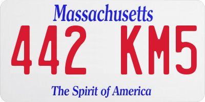 MA license plate 442KM5