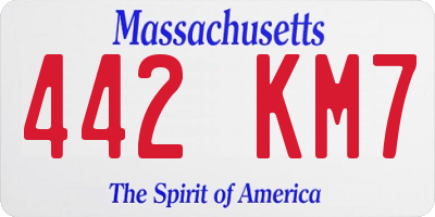 MA license plate 442KM7