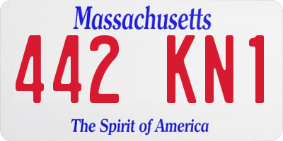 MA license plate 442KN1