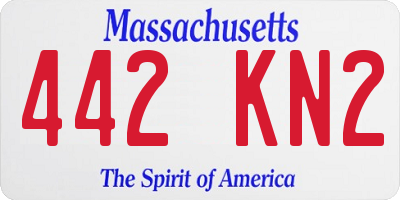 MA license plate 442KN2