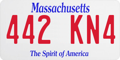 MA license plate 442KN4