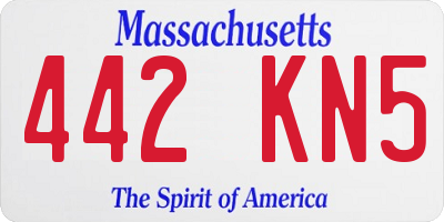 MA license plate 442KN5