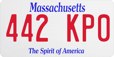MA license plate 442KP0