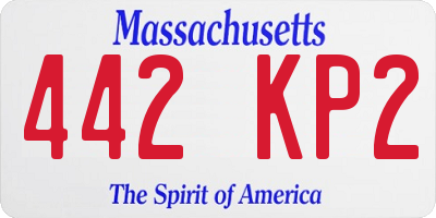 MA license plate 442KP2