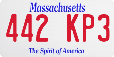 MA license plate 442KP3