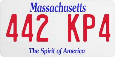 MA license plate 442KP4