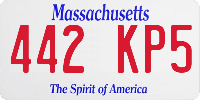MA license plate 442KP5