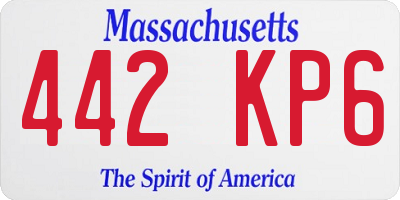 MA license plate 442KP6