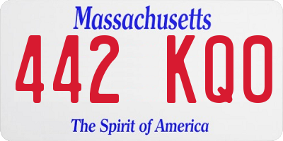 MA license plate 442KQ0