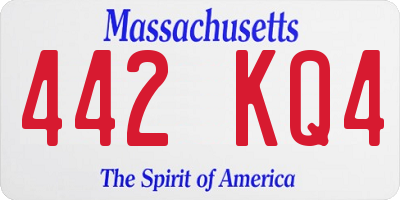 MA license plate 442KQ4
