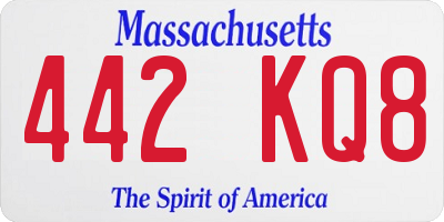 MA license plate 442KQ8