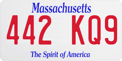 MA license plate 442KQ9