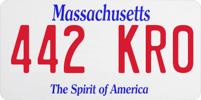 MA license plate 442KR0