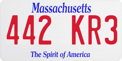 MA license plate 442KR3