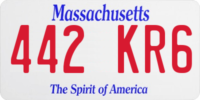 MA license plate 442KR6