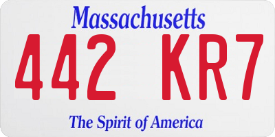 MA license plate 442KR7