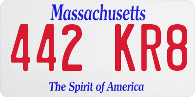 MA license plate 442KR8