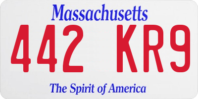 MA license plate 442KR9