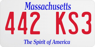 MA license plate 442KS3