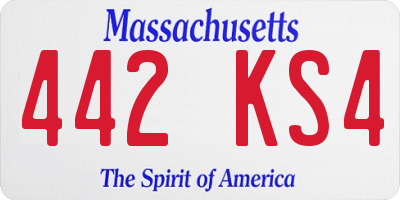 MA license plate 442KS4