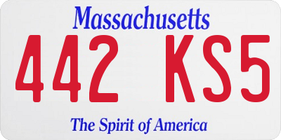 MA license plate 442KS5