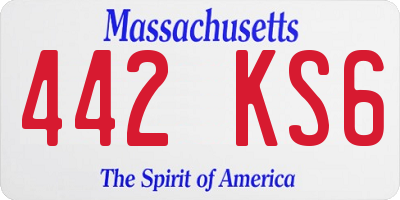 MA license plate 442KS6