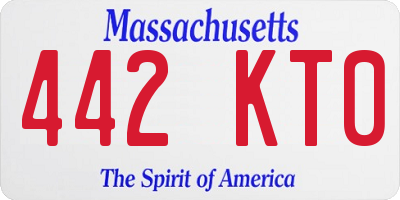 MA license plate 442KT0