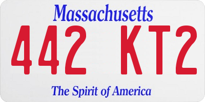 MA license plate 442KT2