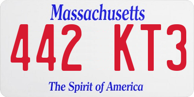MA license plate 442KT3
