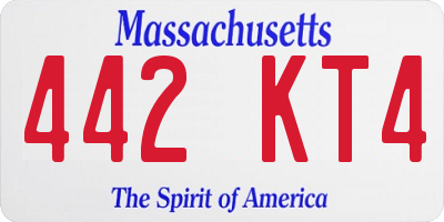 MA license plate 442KT4
