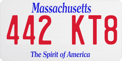 MA license plate 442KT8