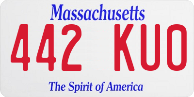 MA license plate 442KU0
