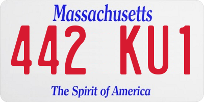 MA license plate 442KU1