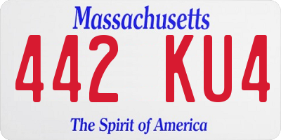 MA license plate 442KU4