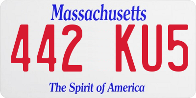 MA license plate 442KU5